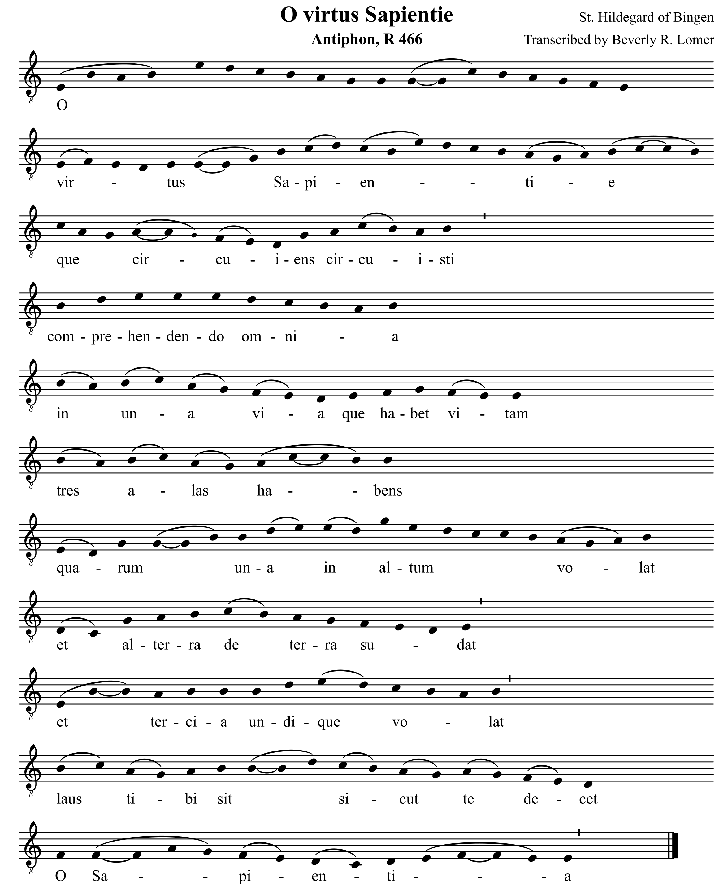 O Virtus in modernised notation